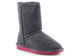 BearPaw Emma Mládežnické zimní boty 608Y-903 Charcoal Pom Berry